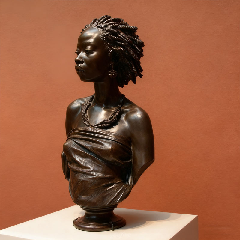 تمثال نصفي بشري من الألياف الزجاجية بتأثير برونزي