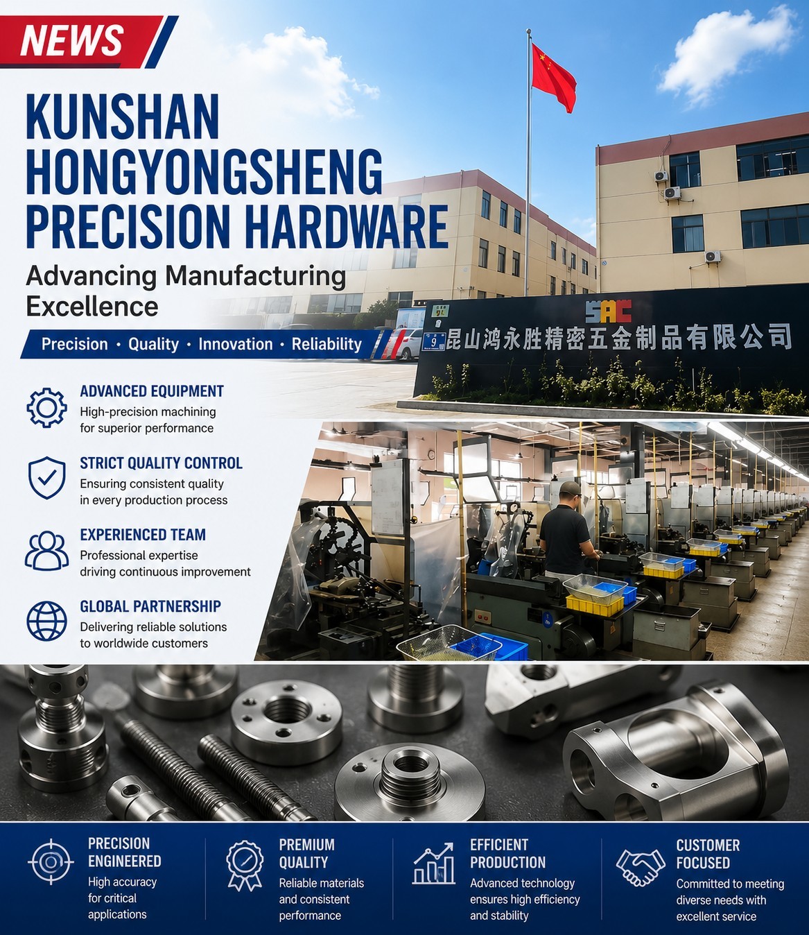كيف تقوم شركة Kunshan Hongyongsheng Precision Hardware بتوسيع قوتها التصنيعية؟